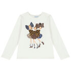 Girls Ivory Long Sleeve Top, 1, hi-res