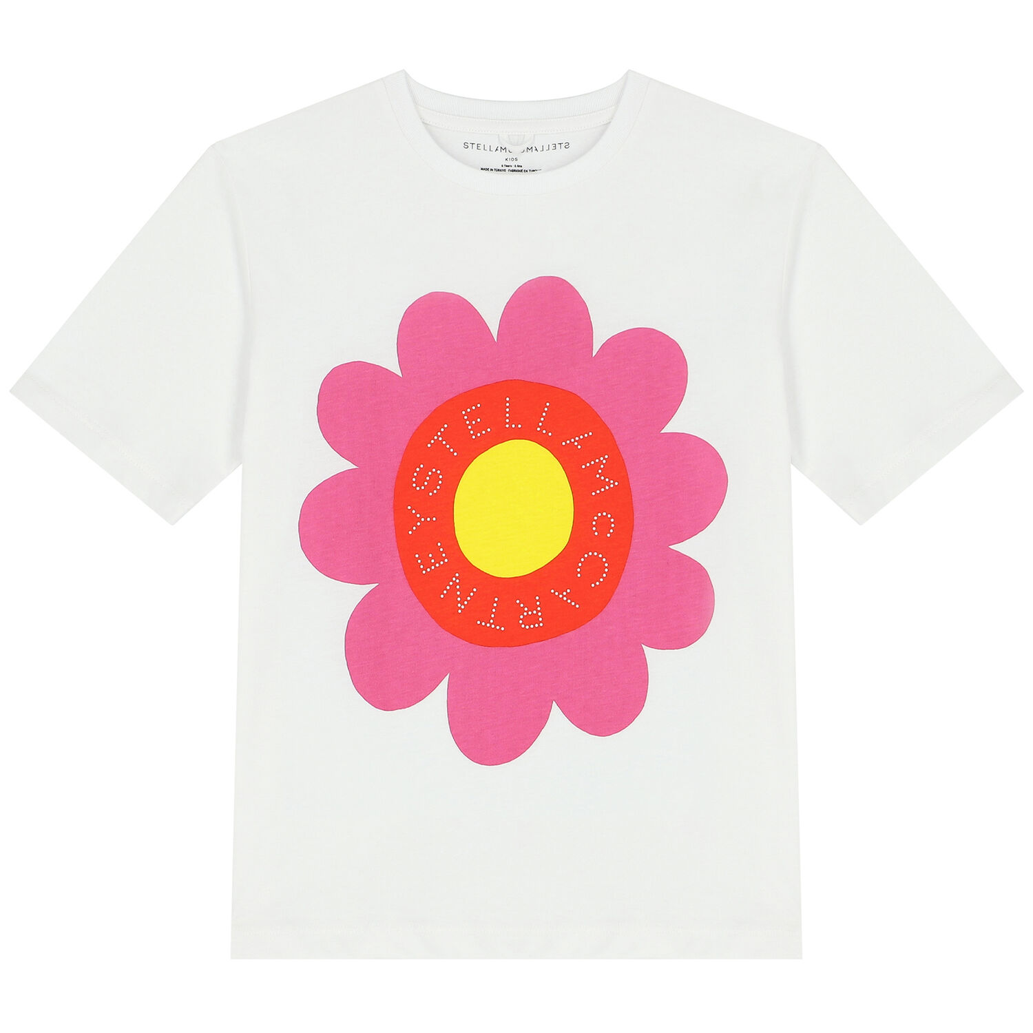 تيشيرت بالشعار باللون الابيض للبنات , 1, hi-res