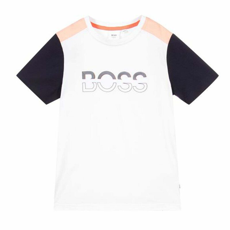 Boys Navy Blue & White Shorts & T-Shirt Set, 1, hi-res image number null