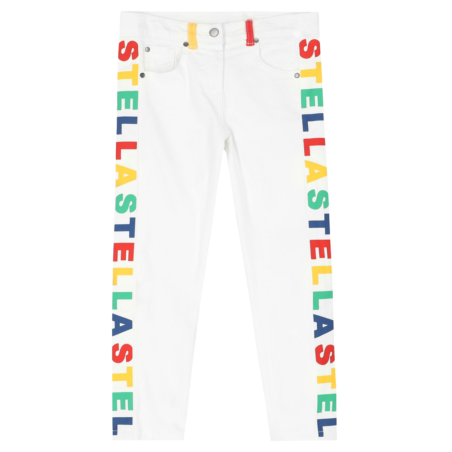 Girls White Logo Jeans, 1, hi-res image number null