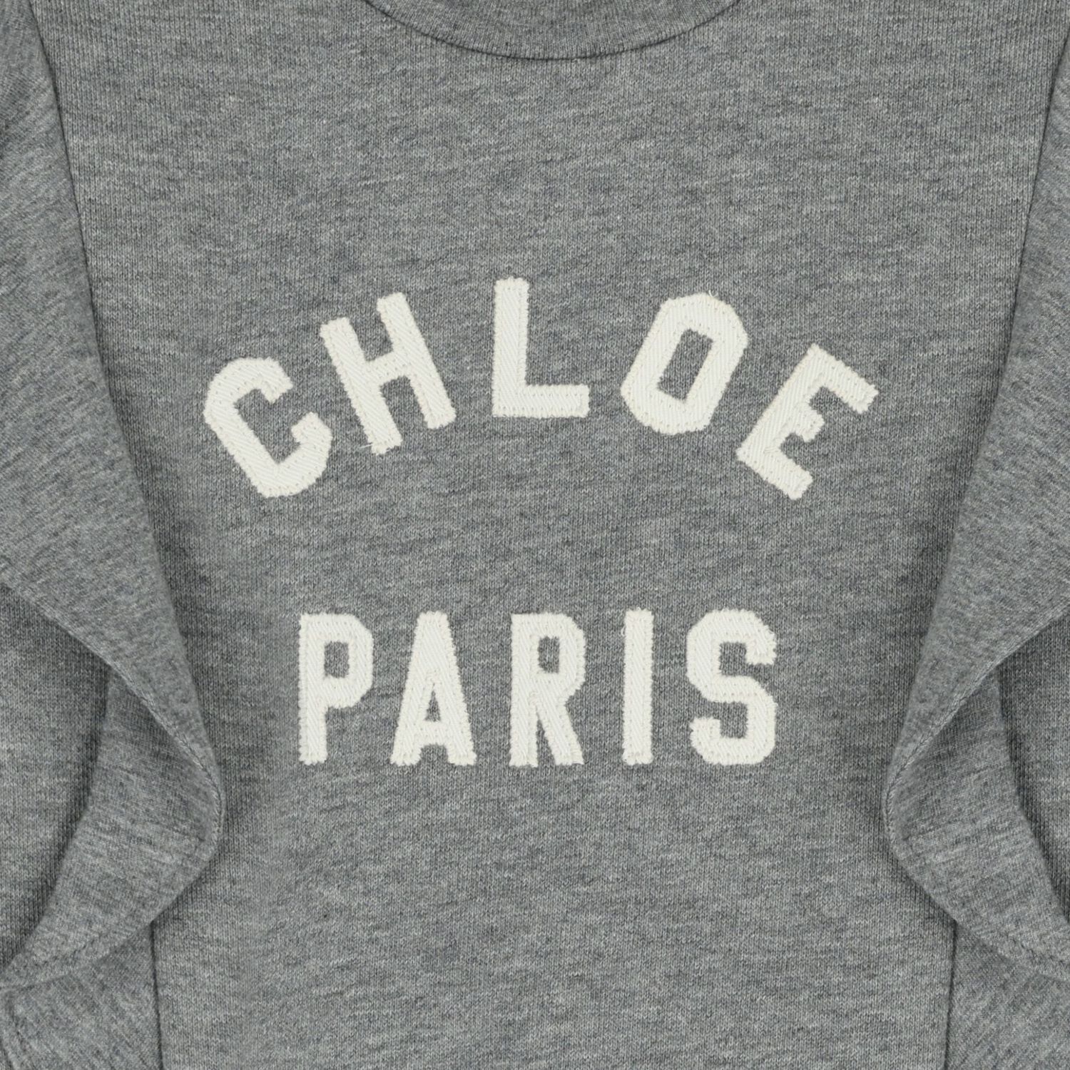 سويت شيرت  باللون الرمادي بشعار للفتيات الصغيرات, 1, hi-res