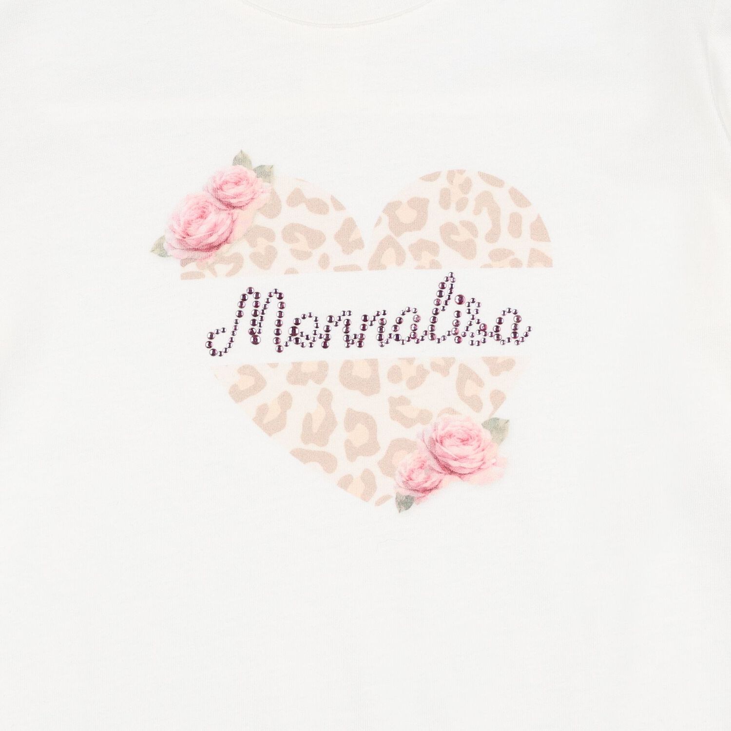 Girls Ivory & Beige Leopard Rose Logo Leggings Set, 1, hi-res