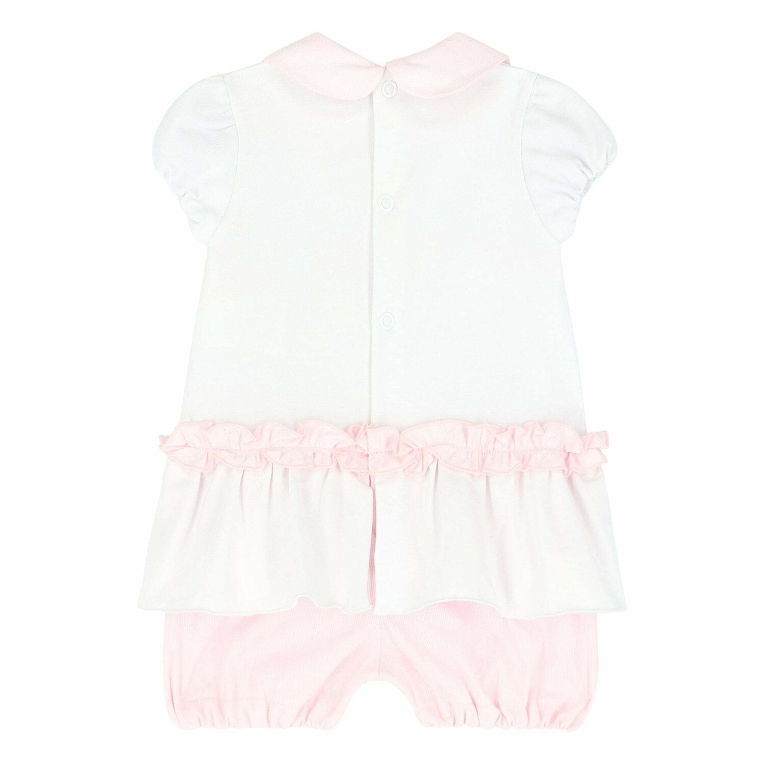 Baby Girls White & Pink Romper, 1, hi-res image number null