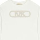 جاكيت باللون الأبيض بأكمام طويلة بشعار للبنات, 2, hi-res