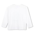 Girls White Boke Flower Logo Long Sleeve Top, 1, hi-res