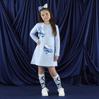 Girls Blue Swirl Dress, 1, hi-res