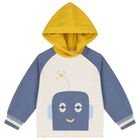 Younger Boys Ivory, Blue & Yellow 3-Piece Tracksuit, 1, hi-res
