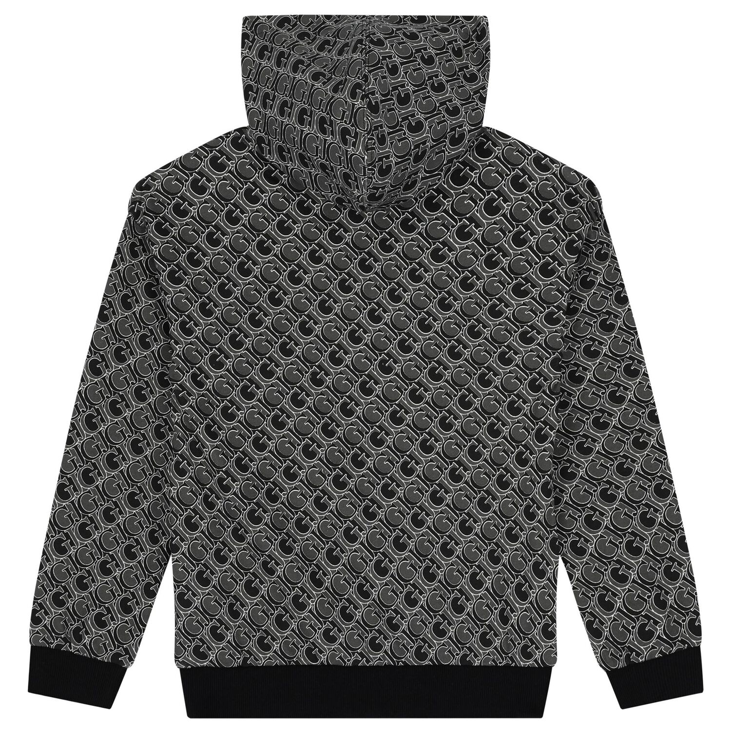 Girls Black Logo Hooded Top, 3, hi-res image number null