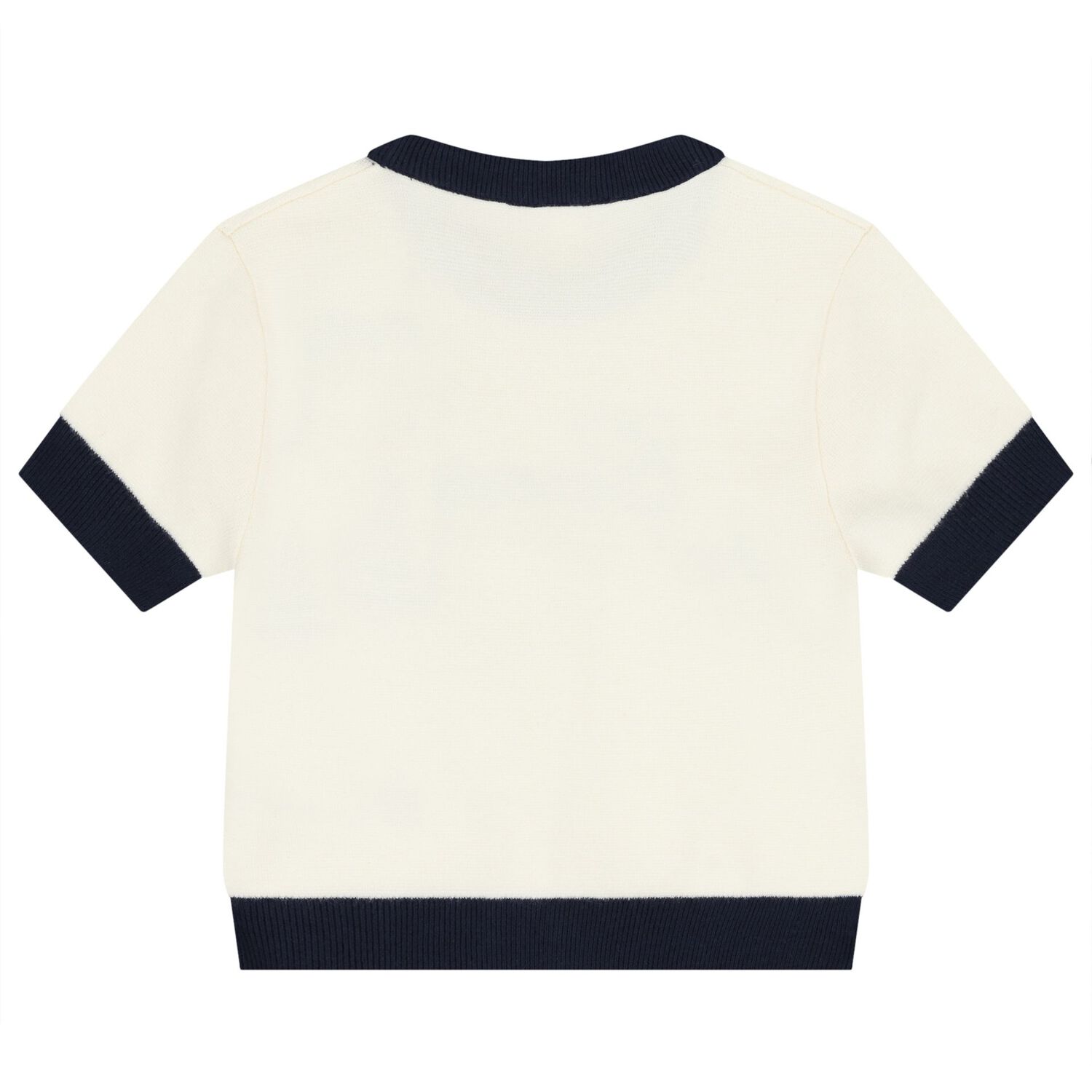 Girls Ivory & Navy Blue Logo Knit Skirt Set, 1, hi-res