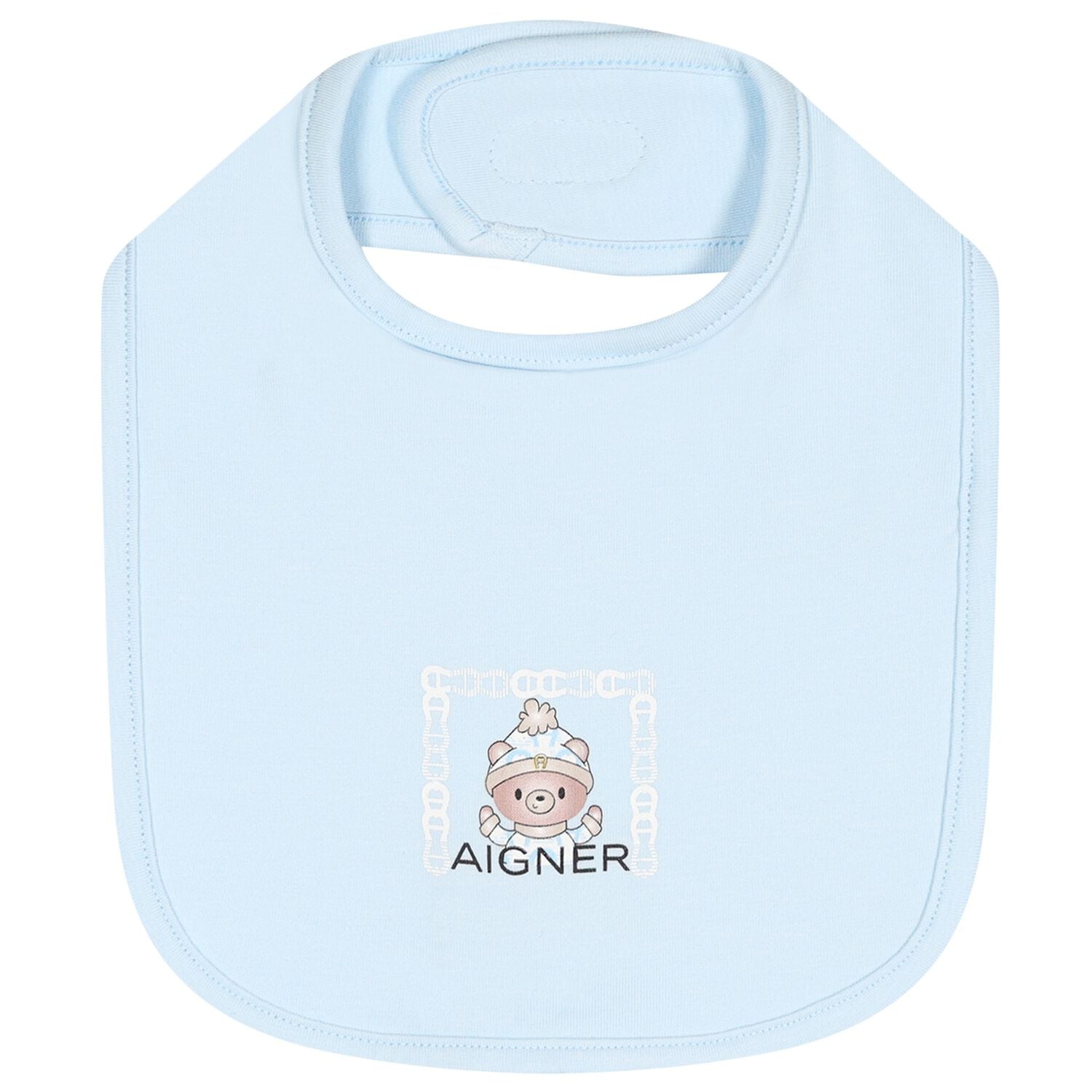 Baby Boys Blue Teddy Bear Logo Baby Bib, 2, hi-res