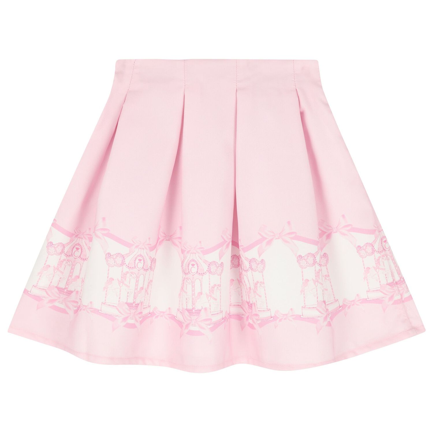 Girls Ivory & Pink Carousel Skirt Set, 1, hi-res image number null