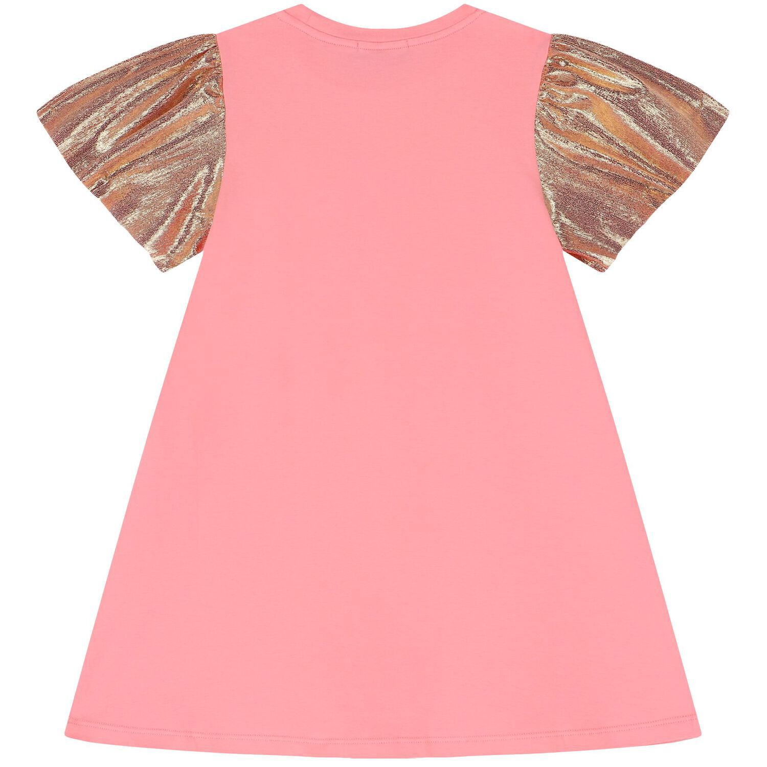 Girls Pink & Gold Logo Dress, 2, hi-res image number null