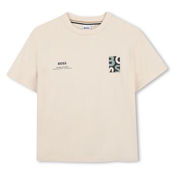 Boys Beige Logo T-Shirt