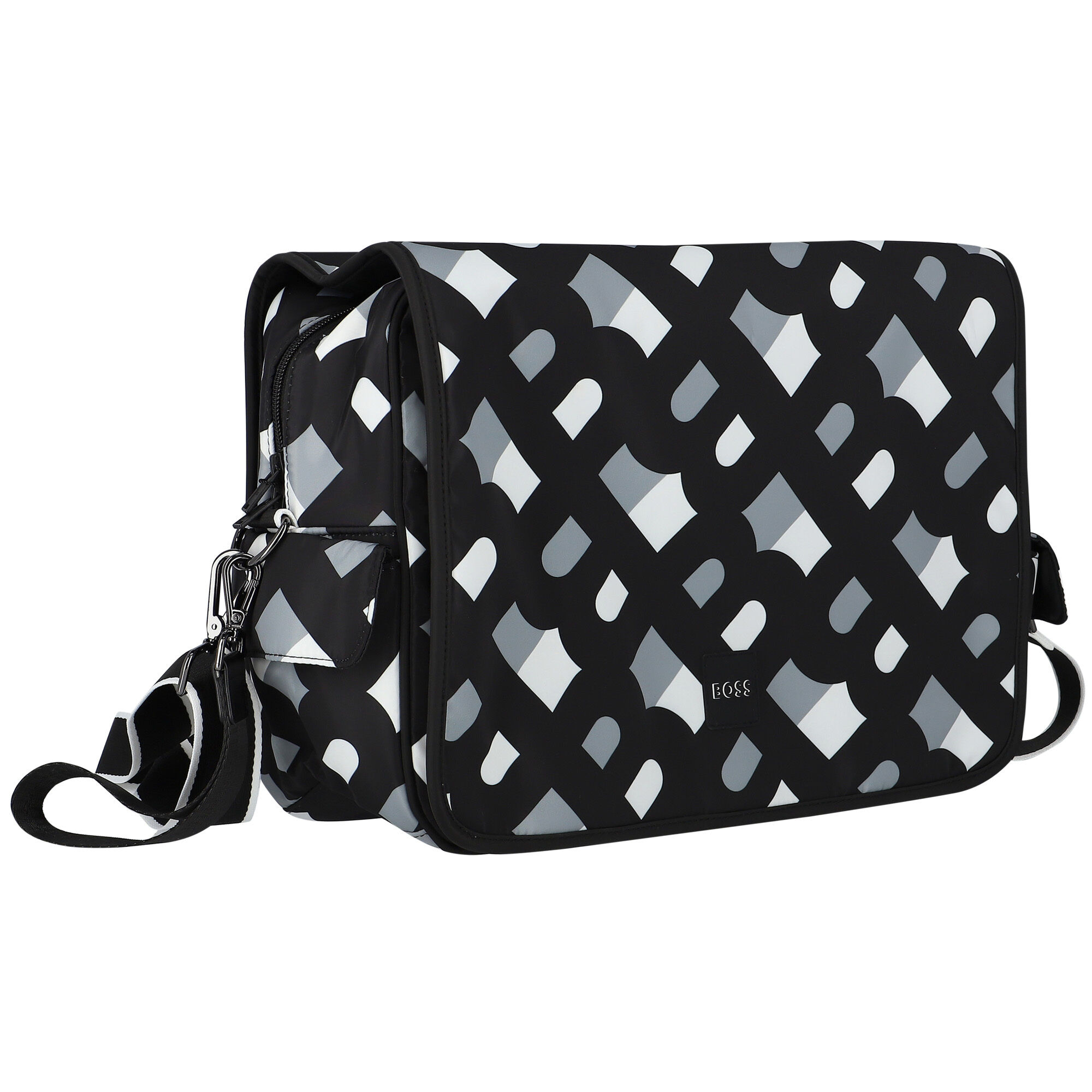 Black and top white changing bag