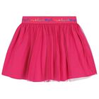 Girls Blue & Pink Bow Skirt Set, 1, hi-res