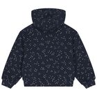 Girls White & Navy Blue Printed Tracksuit ( 3 Piece ), 1, hi-res
