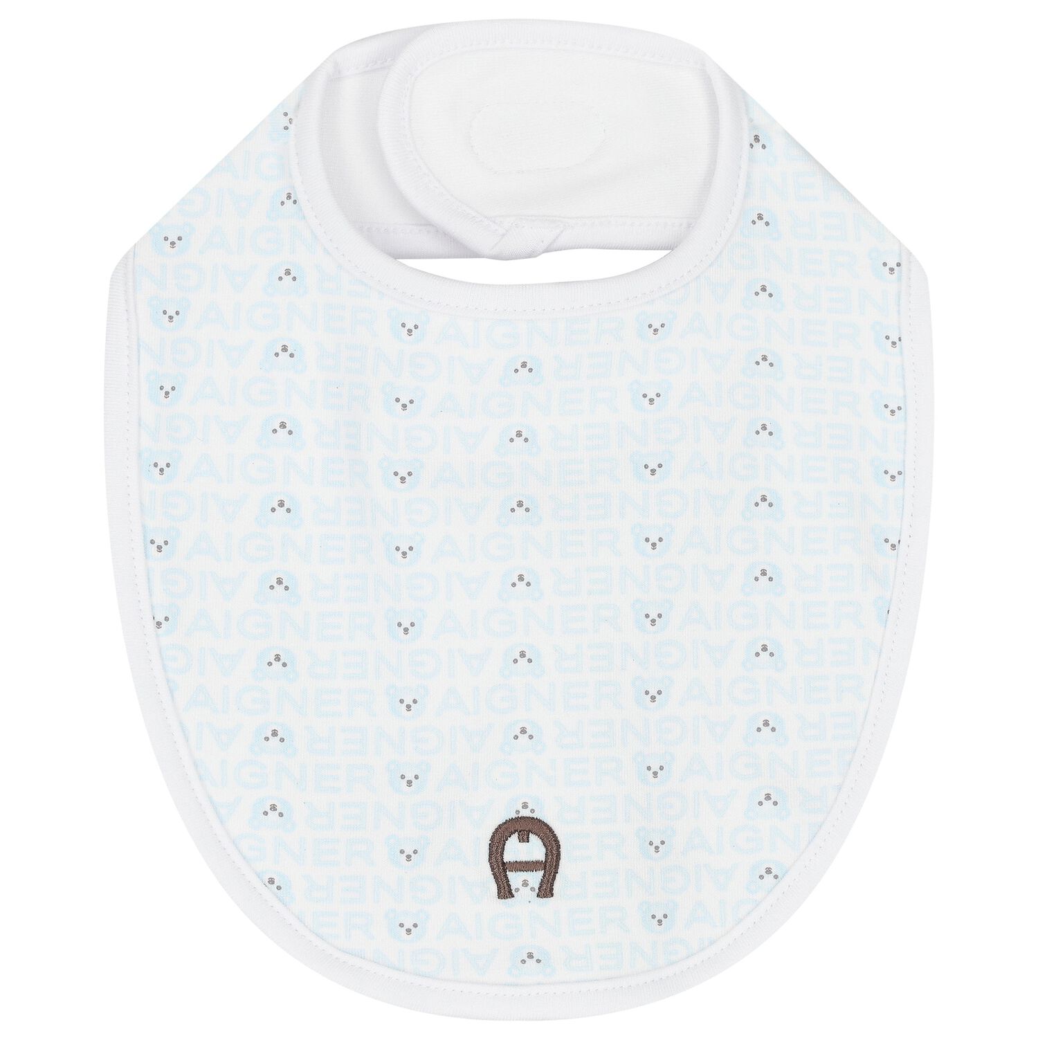 Baby Boys White & Blue Logo Bib, 2, hi-res image number null