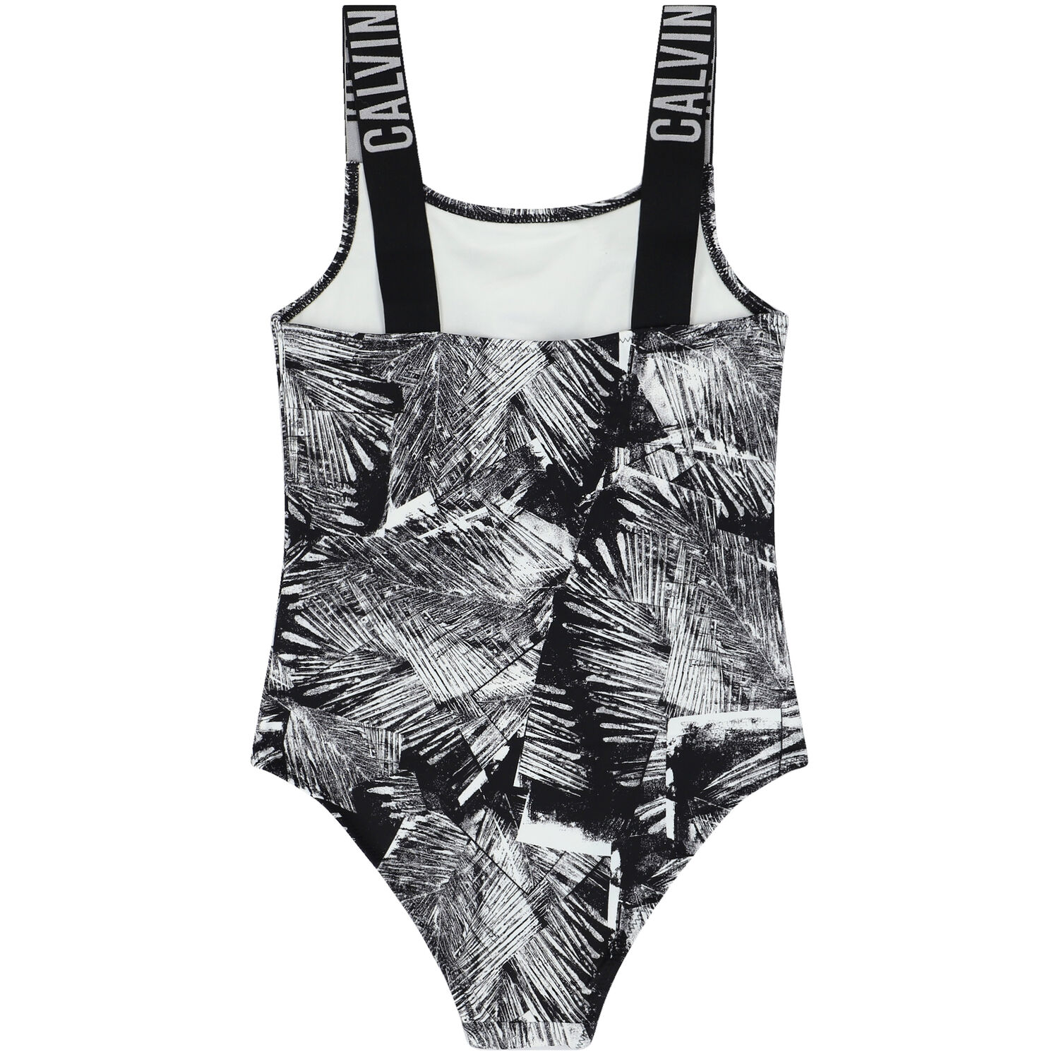 Girls Black and White Logo Swimsuit, 1, hi-res image number null
