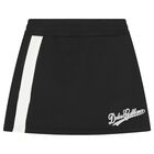 Girls Black & White Logo Skirt, 1, hi-res