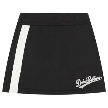 Girls Black & White Logo Skirt