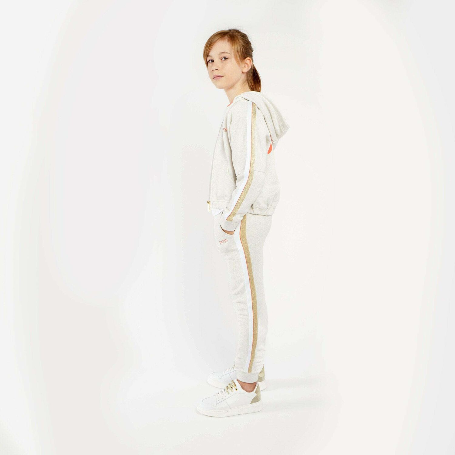 هودى بسحاب باللون الرمادى للبنات , 1, hi-res image number null