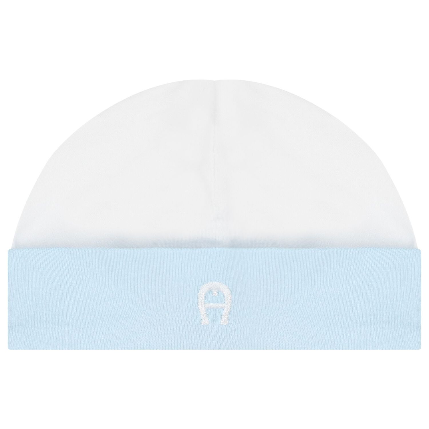 طقم هدايا ملابس أطفال باللونين الأزرق والأبيض وقبعة ومريلة, 1, hi-res