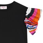 Girls Black Iride T-Shirt, 1, hi-res