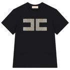 Girls Black Logo T-Shirt, 1, hi-res