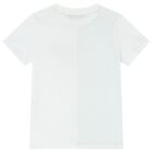 Boys White Logo T-Shirt, 2, hi-res