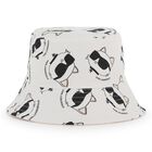 Baby Girls Pink & White Choupette Reversible Bucket Hat, 1, hi-res