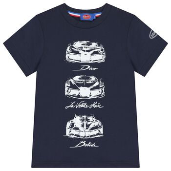 Boys Navy Blue Logo T-Shirt