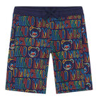 Boys Navy Blue Logo Shorts, 2, hi-res