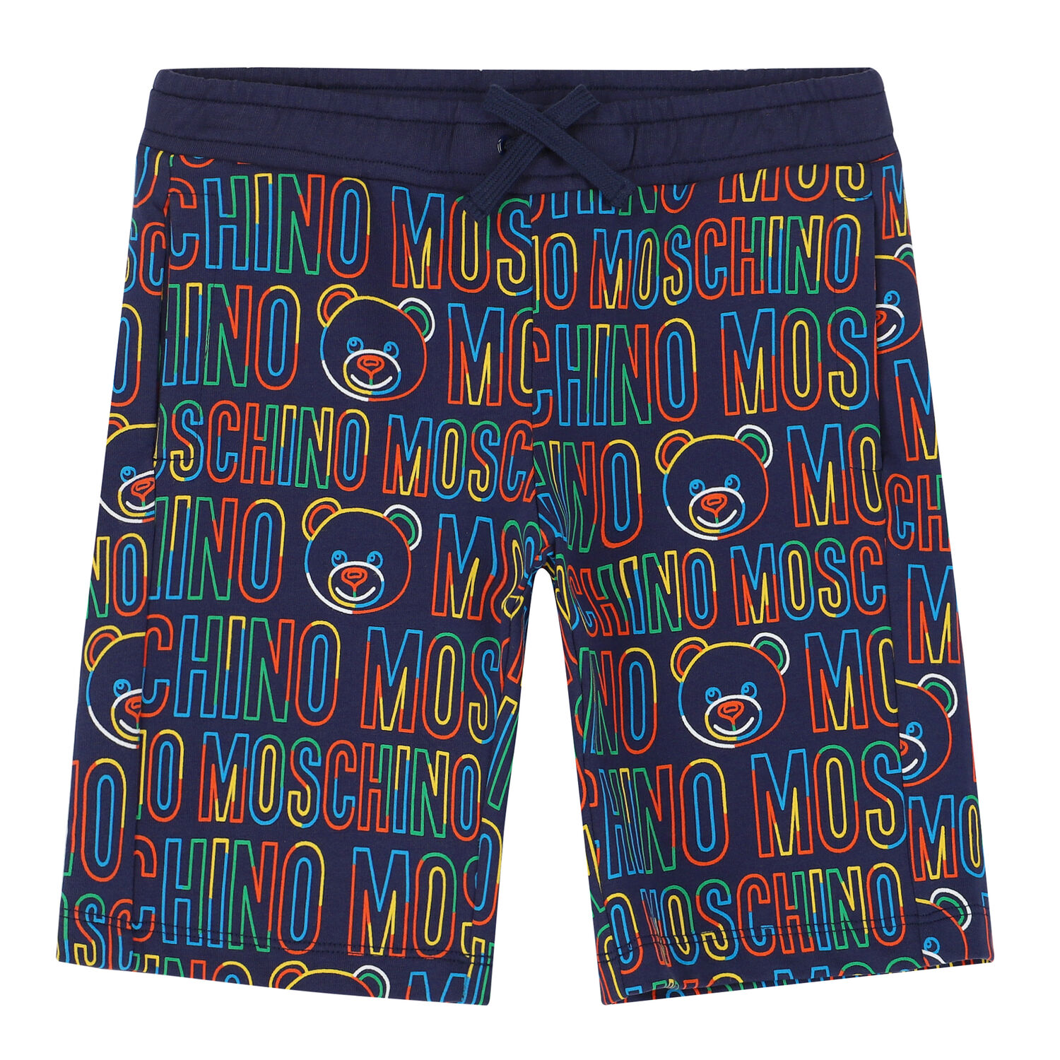 Boys Navy Blue Logo Shorts, 2, hi-res