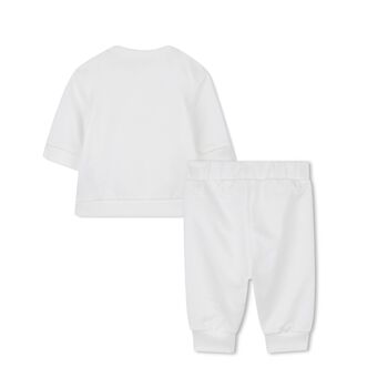 Younger Boys White Logo Tracksuit