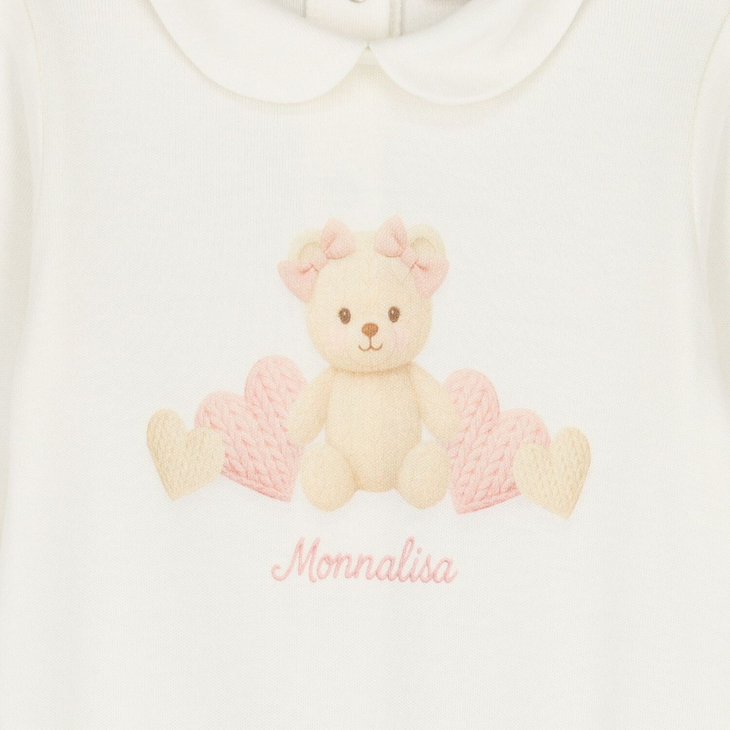Baby Girls Ivory Teddy Bear Babygrow, 1, hi-res