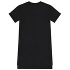 Girls Black Logo Heart Dress, 2, hi-res