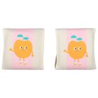 Beige & Pink Striped Peach Arm Bands, 1, hi-res
