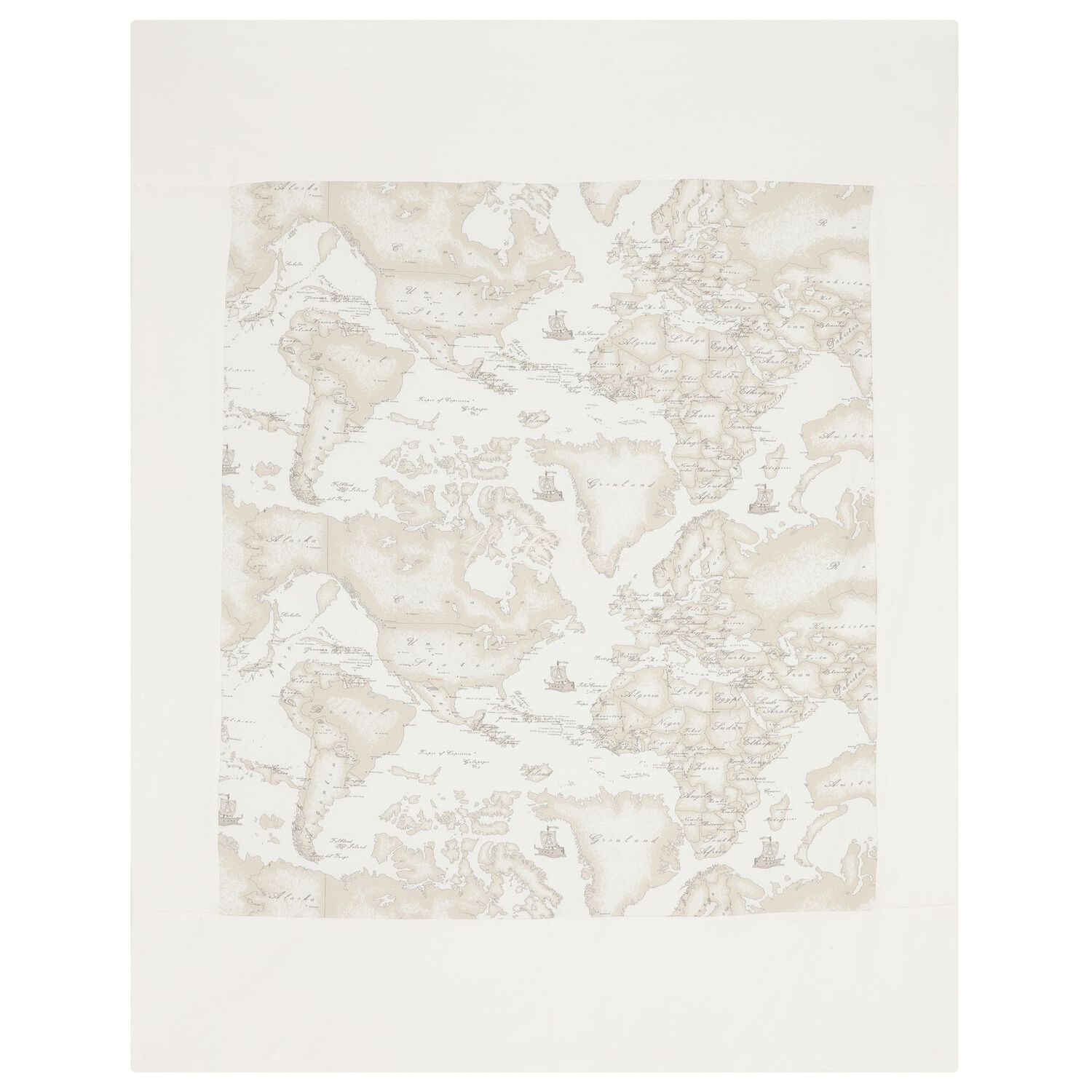 طقم هدايا لملابس الأطفال بتصميم خريطة جغرافية باللونين العاجي والبيج, 3, hi-res