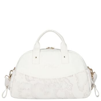 White Geo Map Baby Changing Bag 