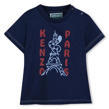Younger Boys Navy Blue Logo T-Shirt