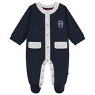 Baby Boys Navy Blue Logo Babygrow Gift Set, 2, hi-res