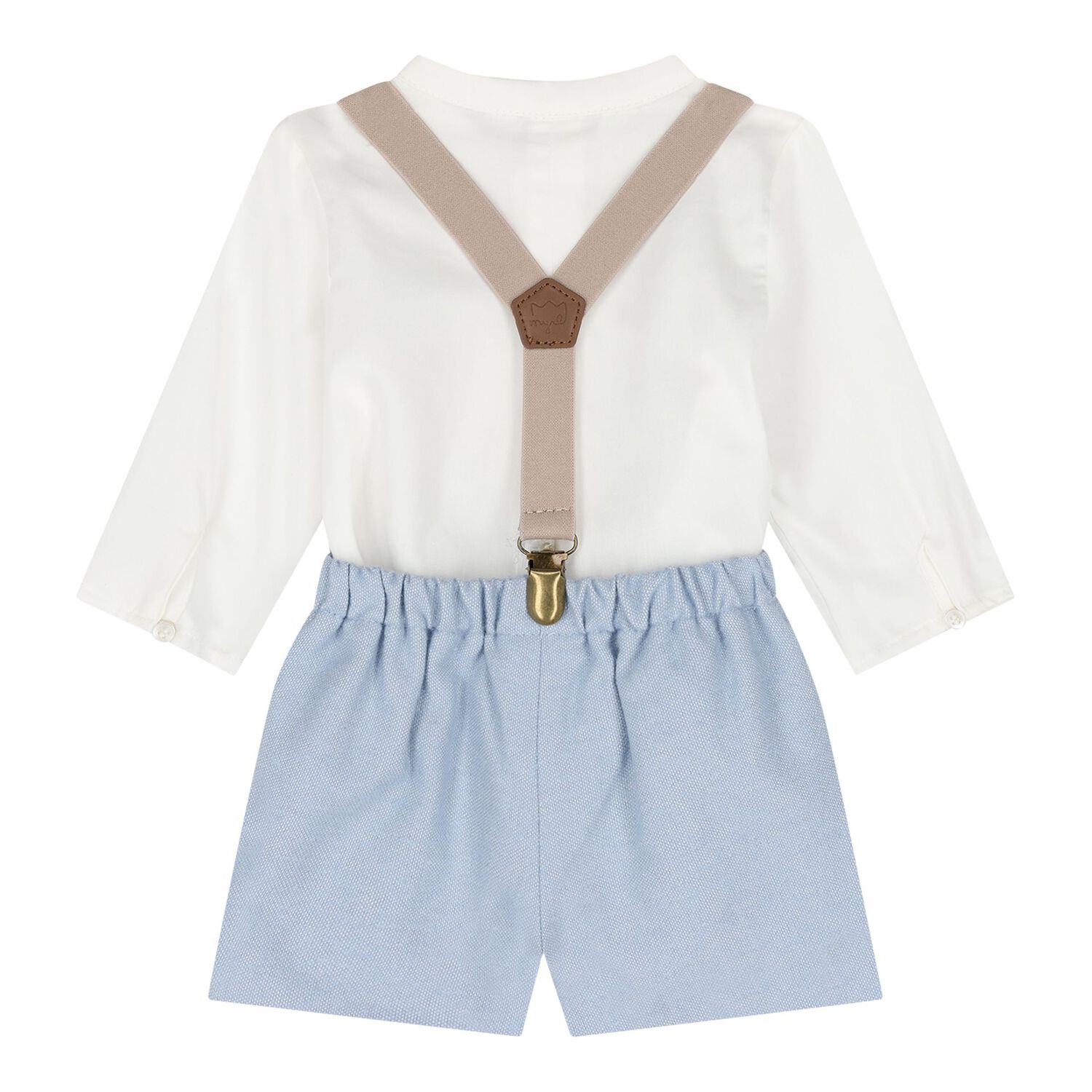 Baby Boys White & Blue Shorts Set, 1, hi-res