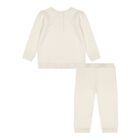 Baby Girls Beige Patchwork Bear Tracksuit, 1, hi-res