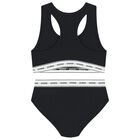 بيكيني أسود بشعار للبنات, 2, hi-res