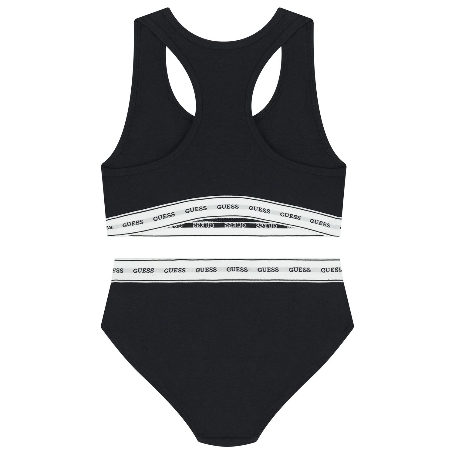 بيكيني أسود بشعار للبنات, 2, hi-res