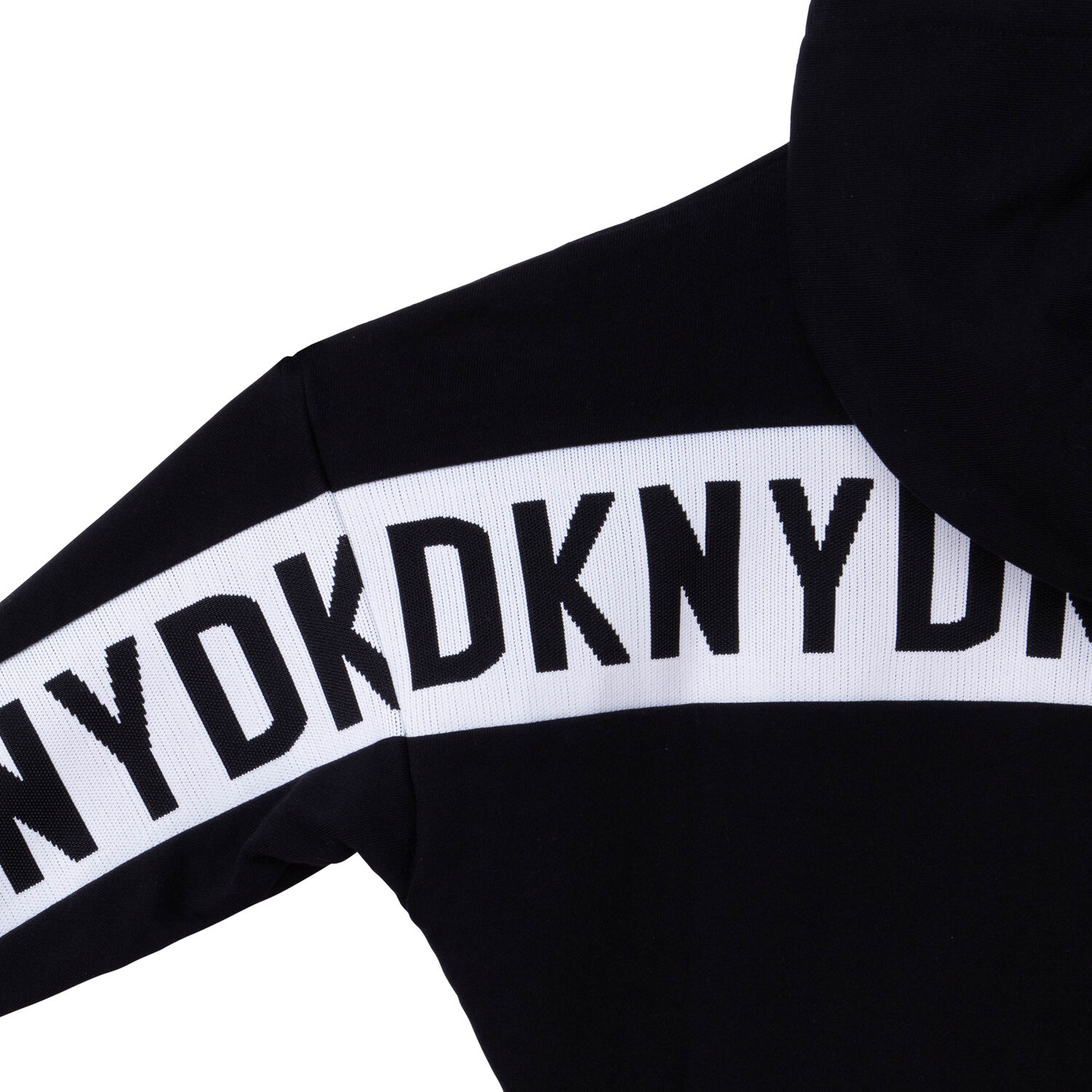 توب بسحاب بالشعار باللون الأسود للبنات, 1, hi-res