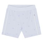 Baby Boys White & Blue Logo Shorts Set, 1, hi-res