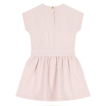 فستان بنات بالشعار باللون الوردى 