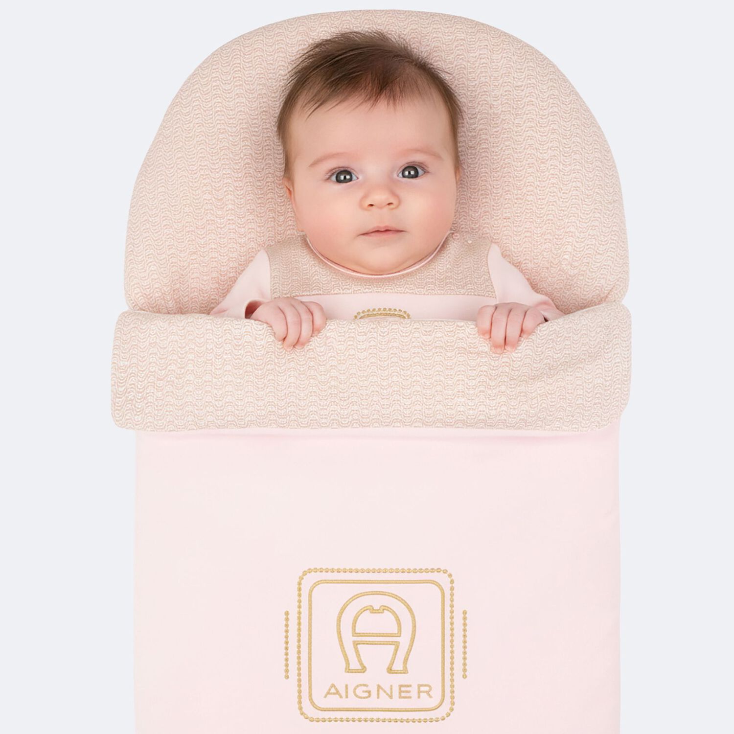 Baby Girls Pink & Gold Logo Nest, 3, hi-res