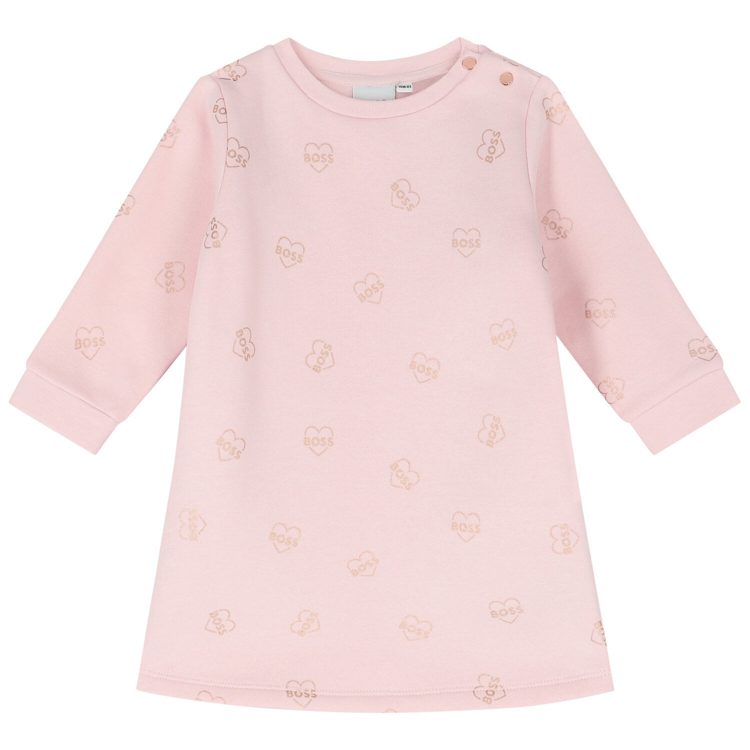 Younger Girls Pink Logo Dress, 1, hi-res